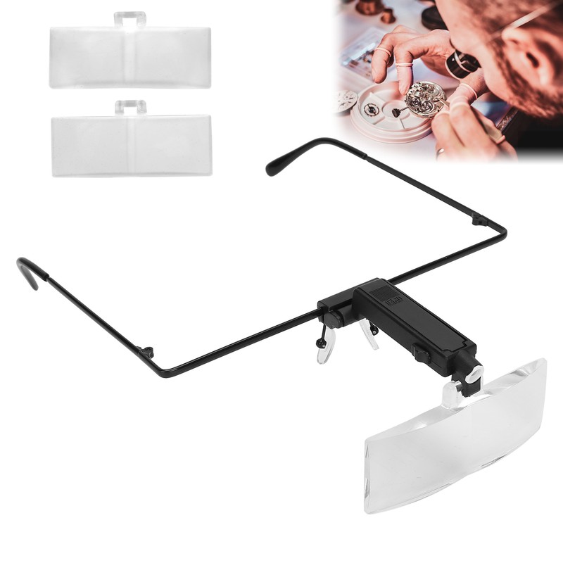 Eyeglasses Magnifier LED Light Hands Free Magnifying Glass for Watch