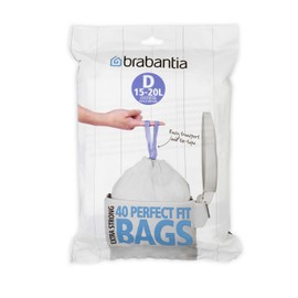 Brabantia 362187 Trash Bags, 4-5.3 Gallon, White
