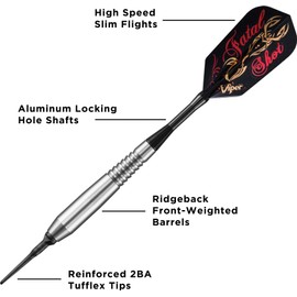 Viper Fatal Shot 18 Gram Soft Tip Darts & Casemaster Select Black Dart Case