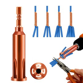 Universal Wire Twisting Tool Cable Wire Stripper and Twister Wire Stripping Tool for Electrician by Drill Driver or Manually (Brown)