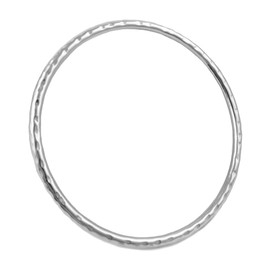 Large Hallmarked Sterling 925 Silver Hammered Textured Handmade Circle Bangle