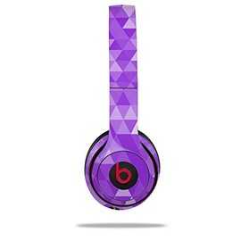 WraptorSkinz Skin Compatible with Beats Solo 4, Solo 3 and Solo 2 Wireless Headphones - Triangle Mosaic Purple - Decal Vinyl Wrap (Headphones NOT Included)