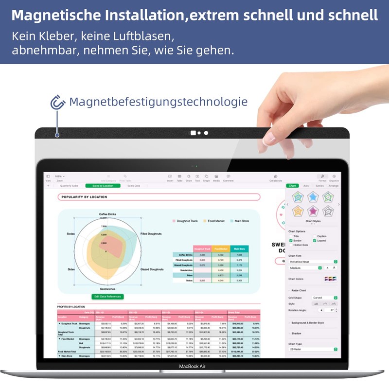 Magnetic Privacy Filter Compatible with Pro 15 Inch (2016-2019), Removable