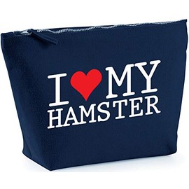 Hippowarehouse I Love My Hamster printed make up cosmetic wash bag 18x19x9cm