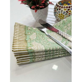 4 Pc Cotton Cloth Napkins Hand Block Print Hand Made Size 18x18 Inch Printed Home Decor Indian Eco Friendly Mix Lot Dinner Napkins for Christmas