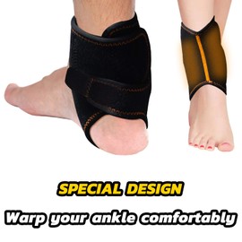 Ankle Ice Pack Wrap for Injuries - Hot & Cold Reusable Gel Packs for Relief from Sprain, Sports Injury, Plantar Fasciitis, Achilles Tendonitis, Ankle Foot Ice Pack(2 Packs) 6.8" x 5" x 1.5"