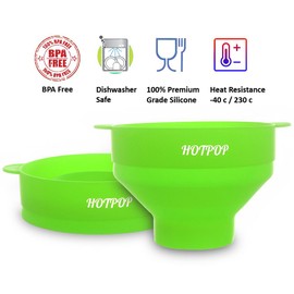 The Original Hotpop Microwave Popcorn Popper, Silicone Popcorn Maker, Collapsible Bowl BPA-Free and Dishwasher Safe- 20 Colors Available (Green)
