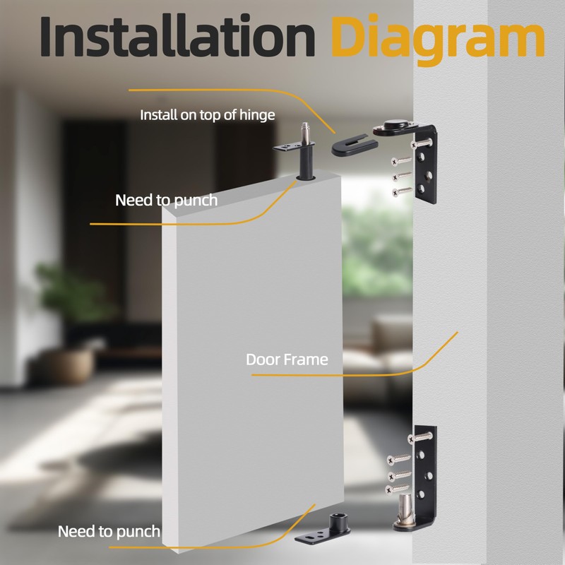 1 Pack Swing Door Hinge, Cafe Door Hinges Dual Swing,