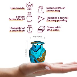 Trupoint Memorials Cremation Urns for Human Ashes - Decorative Urns, Urns for Human Ashes Female & Male, Urns for Ashes Adult Female, Funeral Urns - Ocean, 1 Small Keepsakes