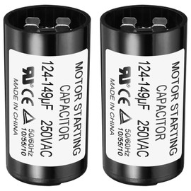 PATIKIL Motor Start Capacitor, 2 Pack 124-149uF/Mfd 250V 50/60Hz CD60 Run Capacitor Motor Starting Capacitor for Electric Motor Starts Running