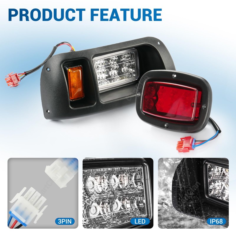 CartClan Club Car DS Led Headlight and Tail Light Kit