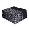 6-Pack Black Bandana Gift Set - 100% Cotton, 22x22 In,