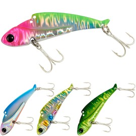 [KOKO Lures] Chivas Lure, Metal Vibe, Iron Plate Vibe, 4 Color Set, 0.5 oz (14 g), 0.9 oz (25 g), Sea Bass Metal Vibration, Flounder, Bluish Product, Darting Vibe