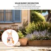 Solar Rabbit Statue Cute Handpainted Resin Bunny Statue Decor Rabbit