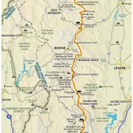 Franko Maps Blue Ridge Parkway Wall Map