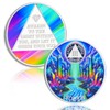 YRCKUDZKG Colorful Crystal River 3 Year Sobriety Coin - Awakening