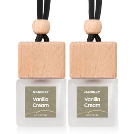 HANOLLY Car Air Freshener Hanging 2 Pack – Vanilla Cream Car Essential Oil Diffuser Scent, Cute Car Air Fresheners for Women, 45+ Days Long Lasting Fragrance, Car Air Freshener Value Pack