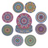 8 PCS 5D DIY Diamond Crafts Painting Coasters, Round Diamond