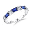 RANDES Sapphire Ring Bands for Women 3mm Half Eternity Wedding