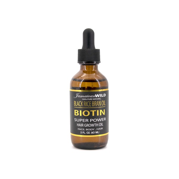 Black Rice Oil Hair Growth Oil 2oz - BIOTIN | Super Power Hair Growth Oil for Face,Body, Hair (2 OZ)