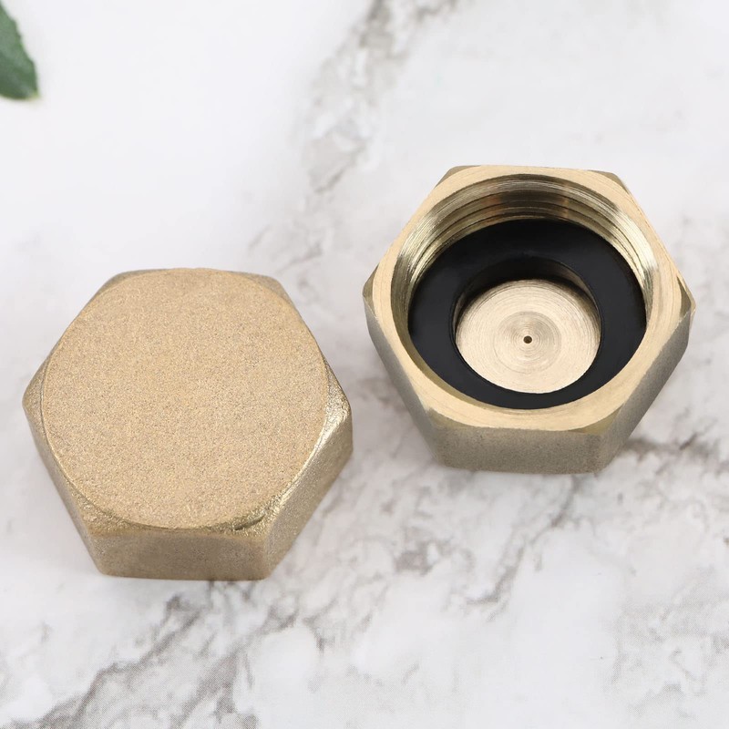eMagTech 4 Pieces 1/2 Inch Brass Hex Blanking Plugs with