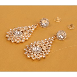 Touchstone Indian Bollywood Rhinestone/ kundan bridal designer jewelry earrings for women in gold tone