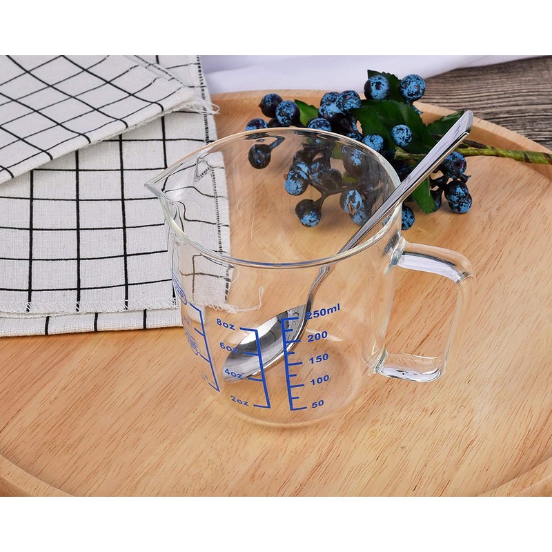 SCSpecial Messbecher Glas 250 ml Messbecher Mehrzweckschale für Flüssigkeit, 1