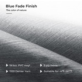 Fonzier RV Awning Fabric Replacement, 19.5oz Heavy Duty Vinyl, with Tie Down Kits & 7 Hooks & Pull Strap for Trailer Camper Awning- 17'(Fabric 16'2"), Light Gray Fade