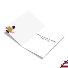 NobleWorks - 1 Funny Happy Birthday Card - Sarcastic Retro Humor, Bluntcard Stationery (Buyer Discretion Advised) - Drama Shield C2996BDG