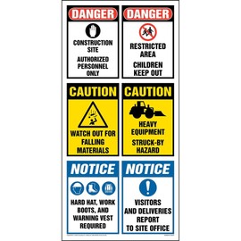 Site Board Construction Sign, 22.5" x 46" Aluminum with Rounded Corners for Indoor/Outdoor Use, OSHA Complaint, J. J. Keller & Associates, Inc.