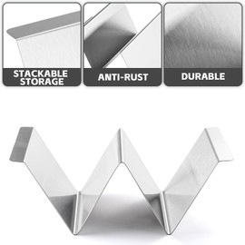 YellRin Stainless Steel Taco Holder Stand Set of 6 - Stylish Rack Holds Up to 2 Tacos Each,Stylish Taco Rack with Handles