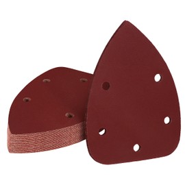 400 Grit Mouse Sander Sandpaper, Jamiikury 5 Hole Detail Sander Sandpaper Palm Sander Paper Mouse Sanding Pads Hook and Loop Sanding Sheets - Pack of 20