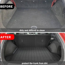 Marretoo for Genesis GV70 Cargo Mat 2025 2024 2023 2022 for Genesis GV70 Accessories Cargo Liner Seat Backrest 2 in 1 Mat All-Weather TPE Black Trunk Cargo Liner for Genesis GV70 Accessories