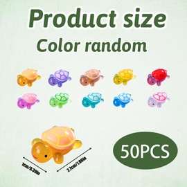 BeoTnp 50 PCS Mini Turtles, Mini Resin Animals, Glow in the Dark Tiny Turtles, 1x2.7 cm Small Resin Figures for Garden, Fish Tank, Aquarium, Dollhouse Decor(Mixed Colors)