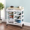 Home Basics Portable Kitchen Storage Island Trolley Cart with 2