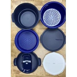 Tupperware Smart Multi-Cooker Microwave Steamer Cooker Cobalt Blue-New-SHIP INCL
