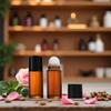 YuanHolumid 2Pcs Brown 30ml Glass Essential Oil Roller Bottles Refillable