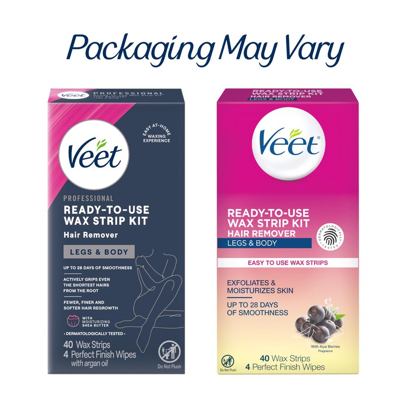 VEET Sugar Wax Strips For Women's Body Hair Removal, Bikini
