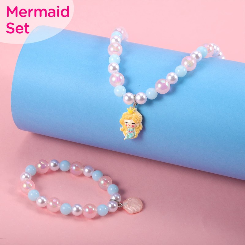 HiUnicorn 4-Pack Little Kids Dress Up Play Jewelry Beads Necklace