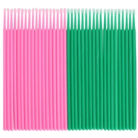 Caishun 200PCS Sewing Machine Cleaning Swab Brushes Multipurpose Disposable Pointed Cleaning Sticks 3.9in Pink Green for Eyelash Extension Tattooing Cotton Swab Plastic Brushes