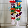 Bebochoi Parrot Toy Hanging Toy, Colourful Wooden Block Chewing Parrot