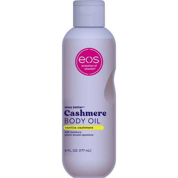 eos Cashmere Body Oil, Vanilla Cashmere, 24 Hour Moisture, Plant-Based