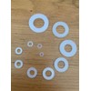 NYLON WASHERS FORM A FLAT PLASTIC WASHER (PACK of 10) (M3 (3.2mm Hole) x 8mm Outer Ø x 0.8mm Thickness)