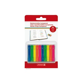 Brunnen 1055886 index tabs (neon transparent, residue-free, removable, 200 index tabs)
