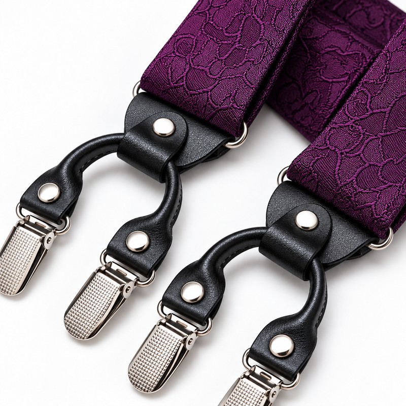 Men's Paisley Suspenders and Bow Tie Set for Formal Wear