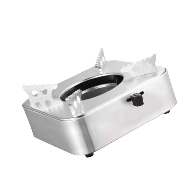 Square Camping Stove Fast Heating Adjust Fire Portable Alcohol Burner