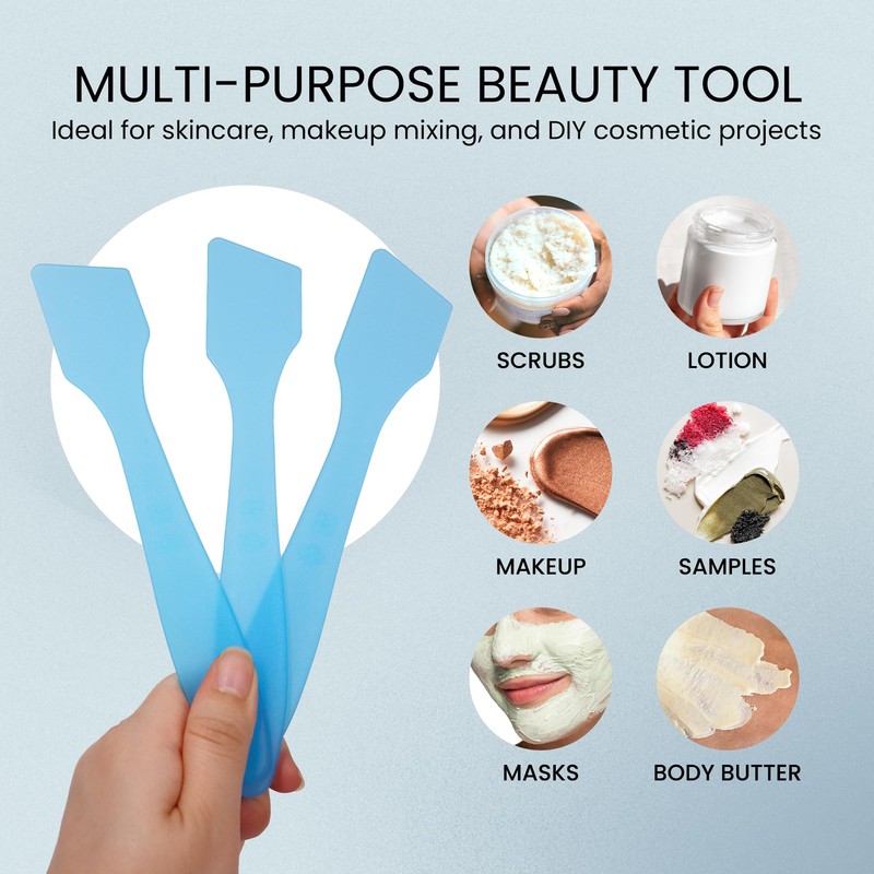 Pana (20 Pieces) 7.35" Blue Large Flexible Mixing Spatula Reusable