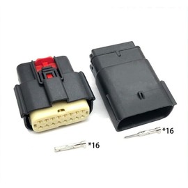 Molex 16 Pin Wire Connector, for Harley BLACK Waterproof, Sealed Kit, MX150 with CPA