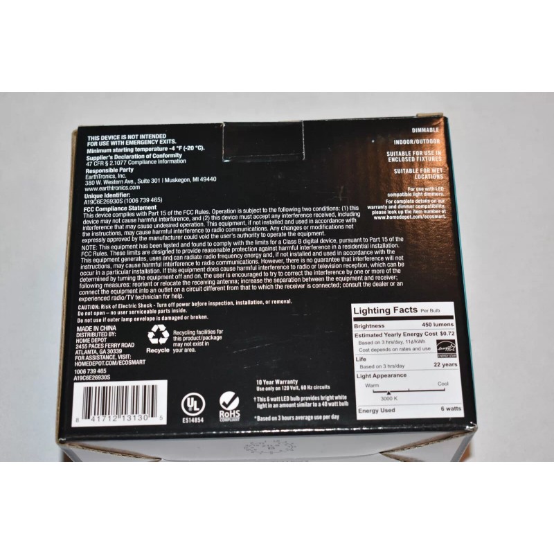 Eco-Smart 2 pk EcoSmart 40W 450 LED Clear Bright White