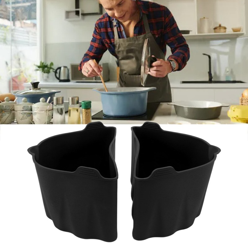 2Pcs Slow Cooker Liner 6‑7QT Silicone Cook Pot Divider Slow